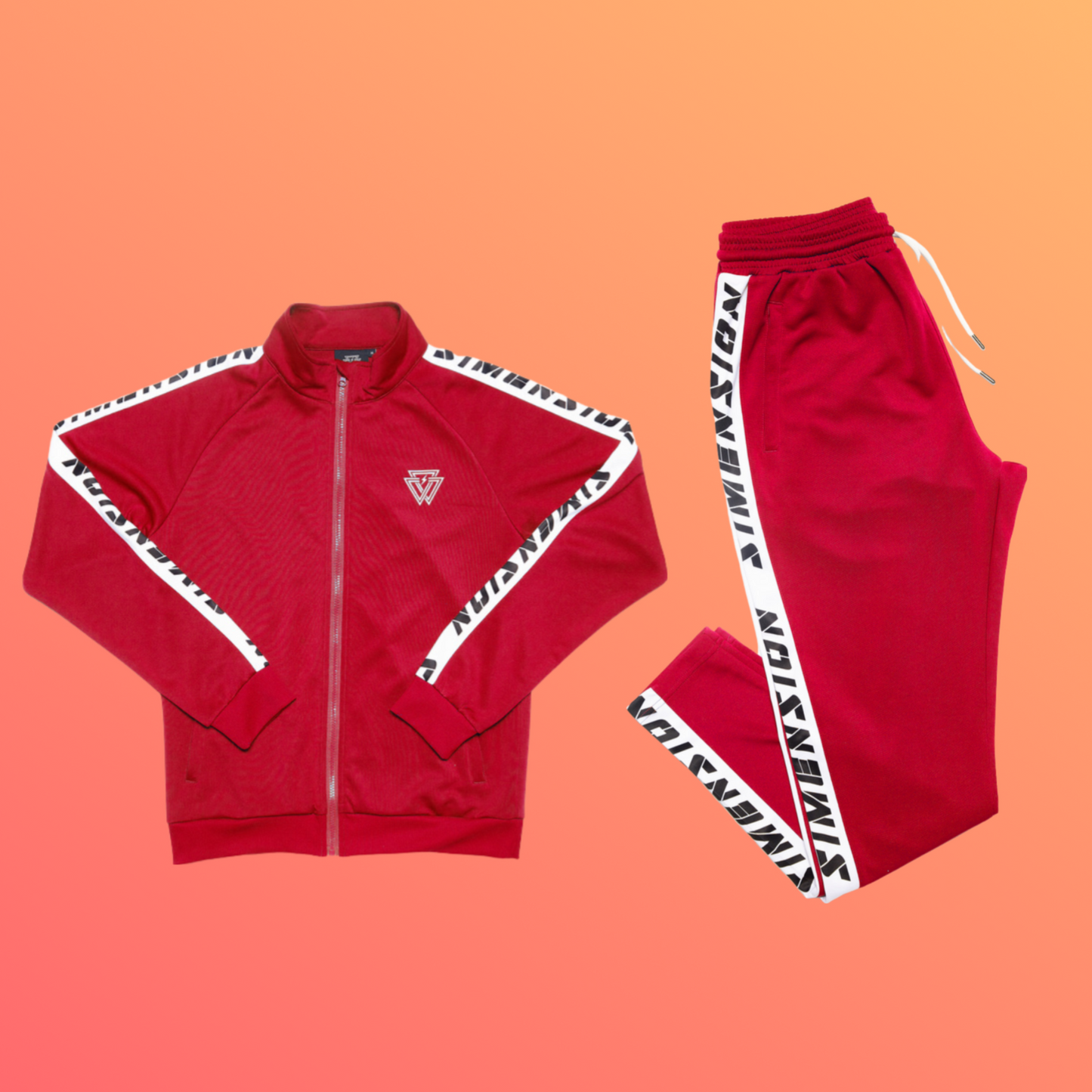 red tracksuit set
